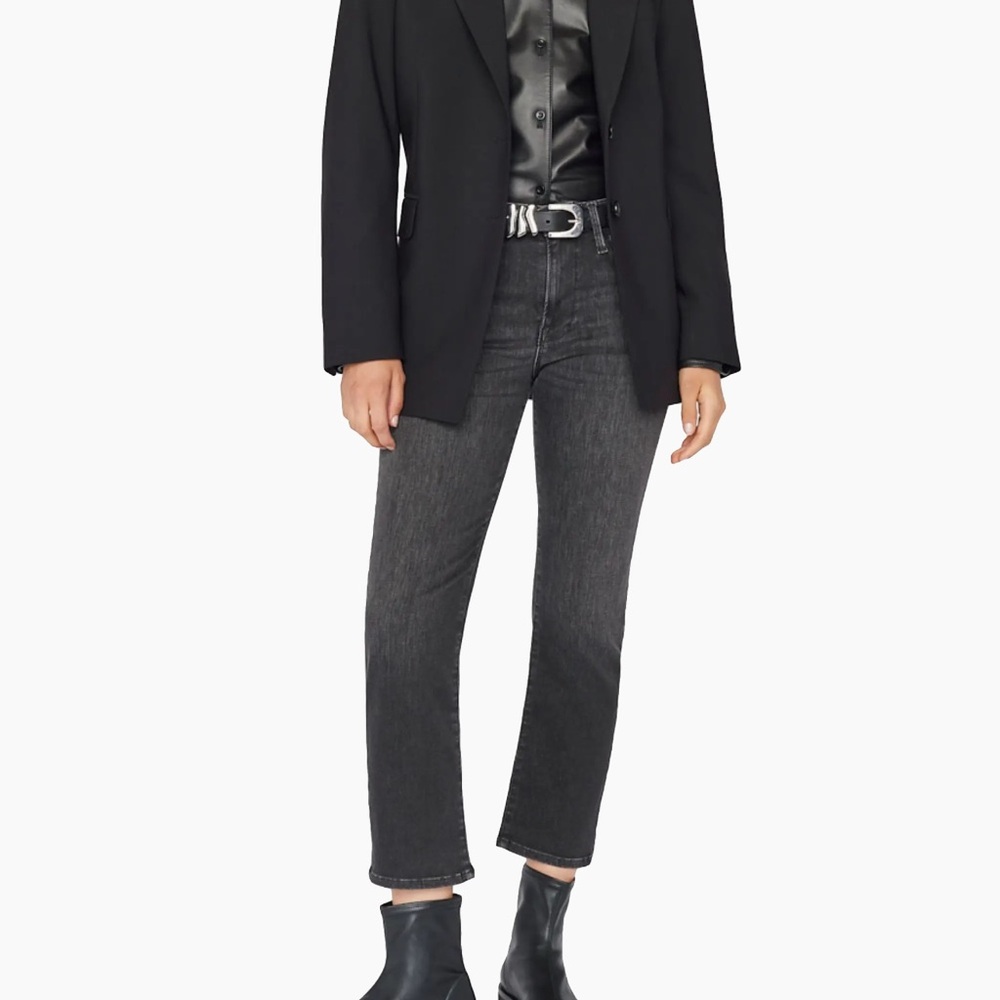 Frame Denim Black Ankle Cropped Jeans